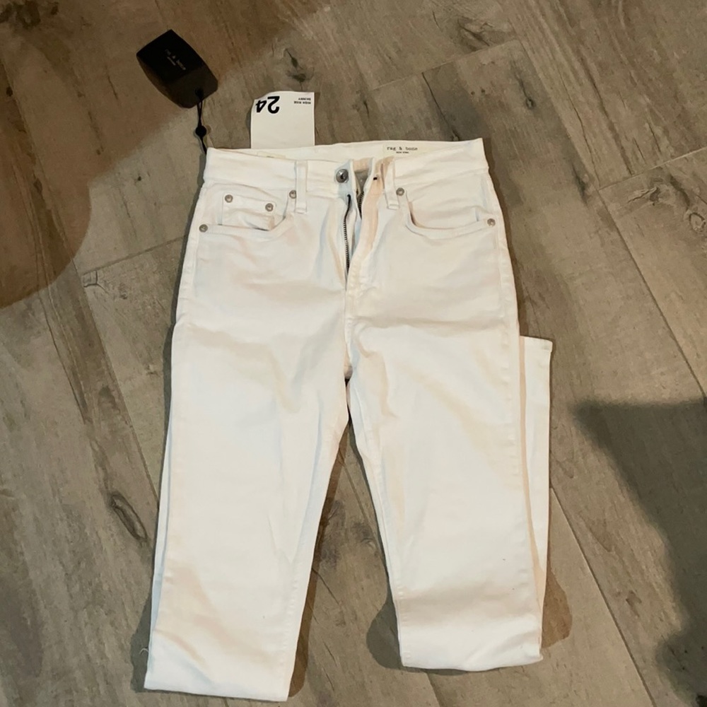 NWT! White Rag & Bone High Rise Skinny Jeans 24